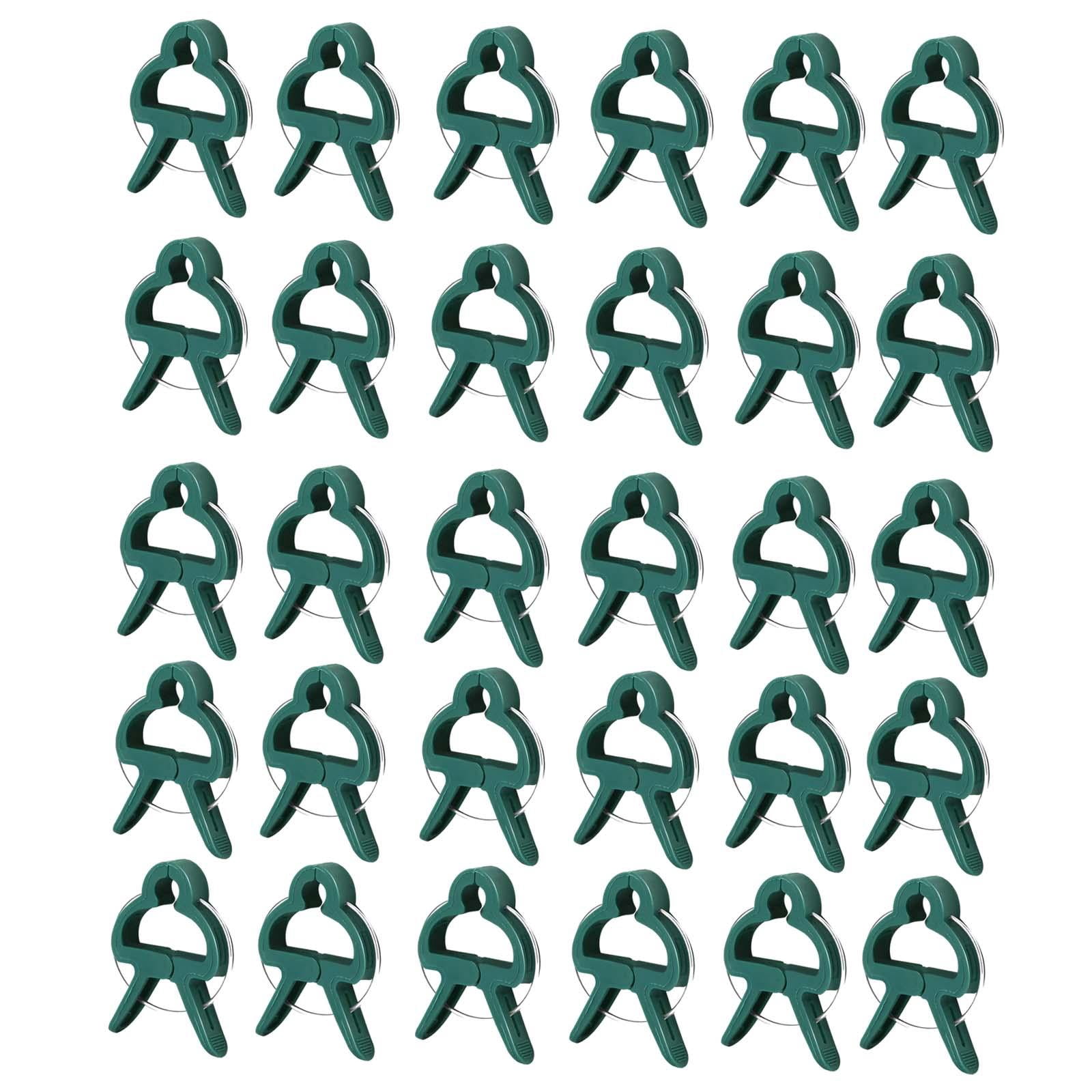 50 PCS Plant Support Clips - Green Plastic Trellis Clips For Tomatoes, Vines, Vegetables, Climbing Plants