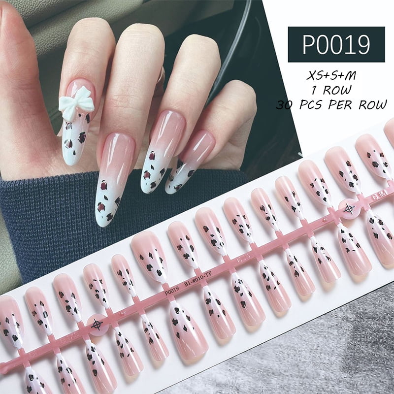 30Pcs Geadient Nude Nail Tip Fake Nail Fashion Wearable False Nails Simple Full Cover Press on Nails DIY Manicure Wear Nail Tool