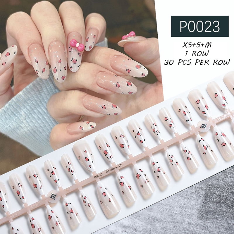 30Pcs Geadient Nude Nail Tip Fake Nail Fashion Wearable False Nails Simple Full Cover Press on Nails DIY Manicure Wear Nail Tool