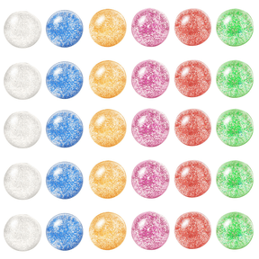 30Pcs Glitter Bouncy Balls , 32mm 6 Colors Rubber Bounce Balls Bulk for Party Favors, Goodie Bag Fillers, Easter Gift Bag Stuffers, Basket Stuffers, Classroom Prizes