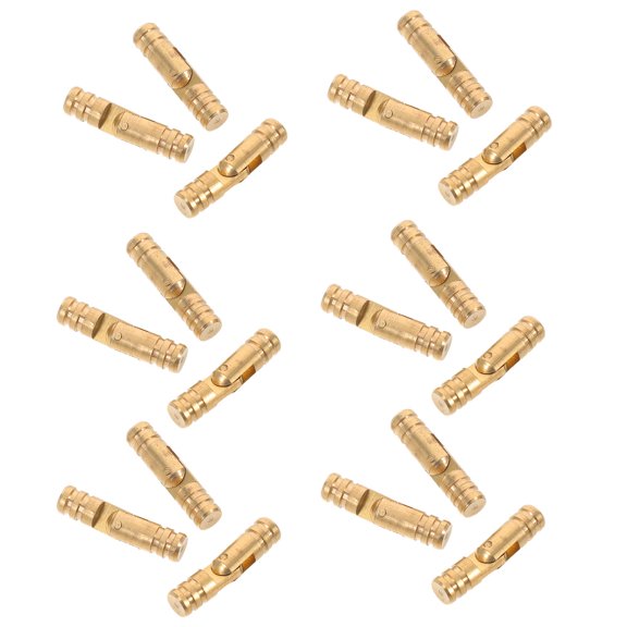 30Pcs Golden Copper Invisible Hinges for Wooden Craft Boxes Cylindrical Concealed Hardware for Cabinets