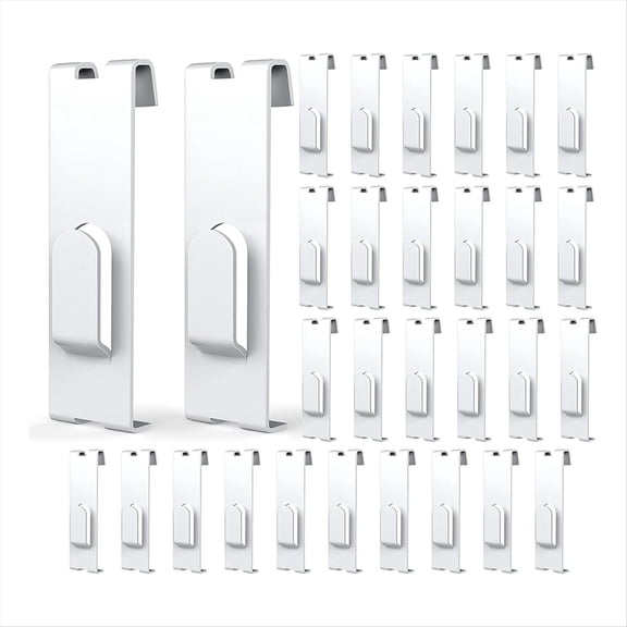 30Pcs Gridwall Hooks Hangers,Grid Panel Grid Wall Hook Accessories Wire Shelf White