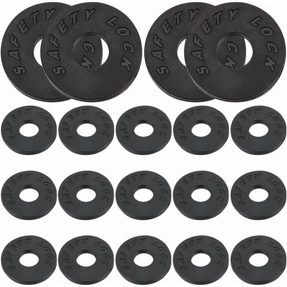 30Pcs Guitar Strap Locks Black Rubber Guitar Strap Blocks Flex Guitar Protector Block Strap Holder Plastic Flat Round Hole 9mm with Containers for Musical Instrument Accessories 25.5mm