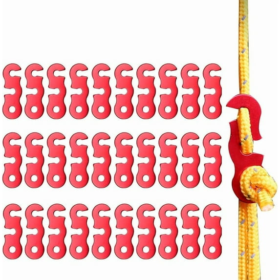 30Pcs Guyline Tensioner Aluminum Alloy Guy Line Cord Adjusters Tent Rope Tensioners Paracord Tensioner for Outdoor Tent Camping Hiking Accessories