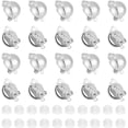 thumbnail image 1 of 30Pcs Half Round Brass Clip-on Earring Findings with Loops 30Pcs Ear Nuts for Ears Platinum Clip-on Earring Findings Converter Component for Earring Making, 1 of 9