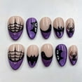 thumbnail image 1 of 30Pcs Halloween Evil Eye Press On Nails Short, Spider Web Pattern False Nail Tips Kit with Jelly Glue and File, Glossy Medium Length Reusable Fake Nails for Women, DIY Festive Party Manicure Set, 1 of 5