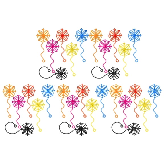 30Pcs Halloween Spiderweb Decoration Sticky Kids Sensory Toy Spiderweb