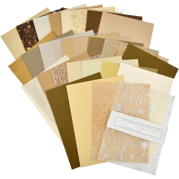 30Pcs Handmade Scrapbook Paper Craft Textured Paper Morandi Embossed Paper A5 Sheet Snow Dot Mesh Fabric Mix Special Paper Mix for Scrapbooking Journal, Art Journaling,Materials, 5.8x8.2 Inch