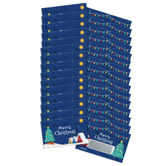 30Pcs Handmade Scratch Gift Coupon Card Christmas Scratch Gift Tickets for Christmas Birthday Wedding Supplies