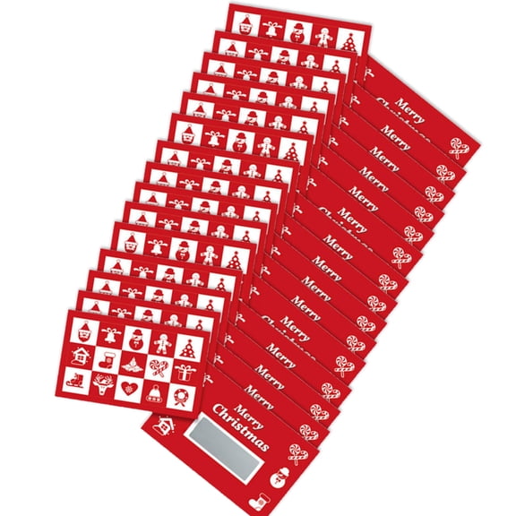 30Pcs Handmade Scratch Gift Coupon Card Christmas Scratch Gift Tickets for Christmas Birthday Wedding Supplies