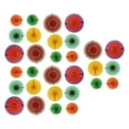 30Pcs Hanging Paper Fans 3 Sizes Bright Vibrant Colors Durable Paper