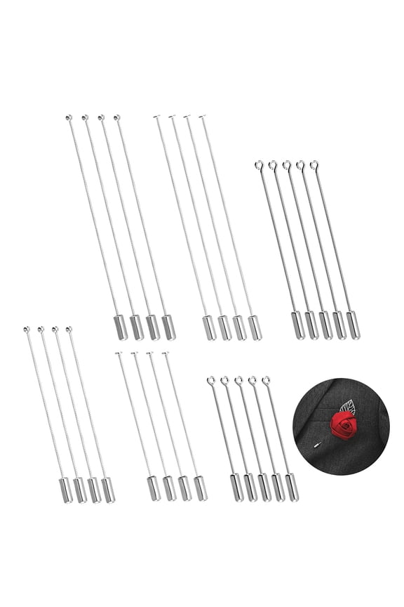 30Pcs Hat Pins Jewelry Finding DIY Craft Stopper 3 Styles Brooch Pin Stick Metal Brooch Boutonniere Sticks