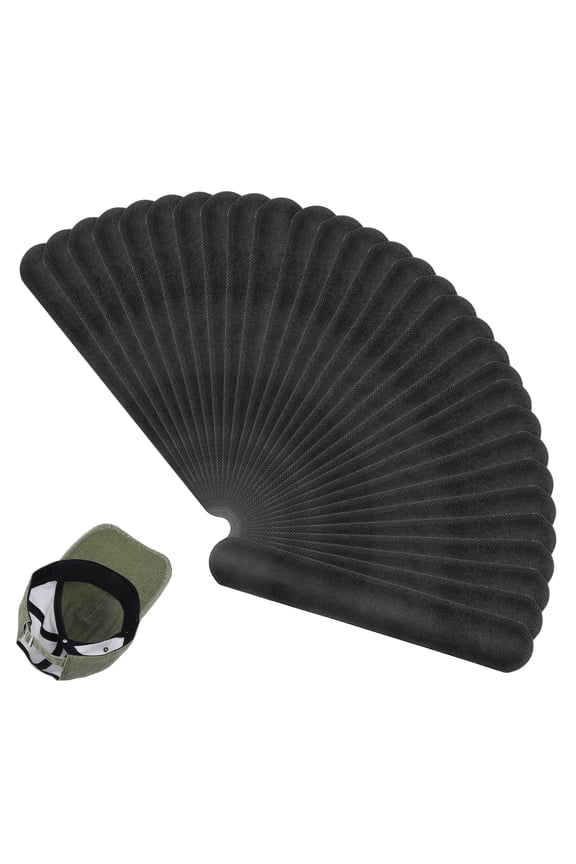 30Pcs Hat Sweat Liner Hat Sweat Protector Disposable Cap Sweatband for Women Men Golf Baseball, Black