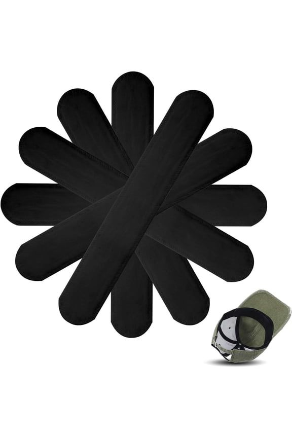 30Pcs Hat Sweat Liner, Prevents Stains Absorbent Shields Protector Bands, Disposable Absorbing Pad Hat Sweat Protector, Cap Liners Protection for Baseball Golf Cap Women Men (Black)