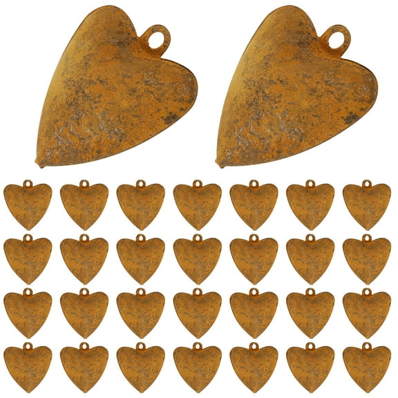 30Pcs Heart Wall Hanging Art Antique Heart Shaped Wall Decor Multipurpose Iron Art Ornament for Living Room Bedroom Kitchen Garden Office