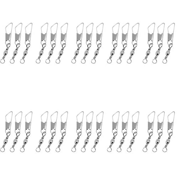 30Pcs High Strength Fishing Barrel Swivel with Safety Snap Connector Tackle Kit
