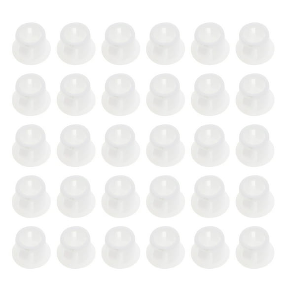 30Pcs Hole Plugs Plastic White Flush Type Panel Plugs Screw Caps Fastener Covers for Kitchen Cabinet Furniture Cupboard