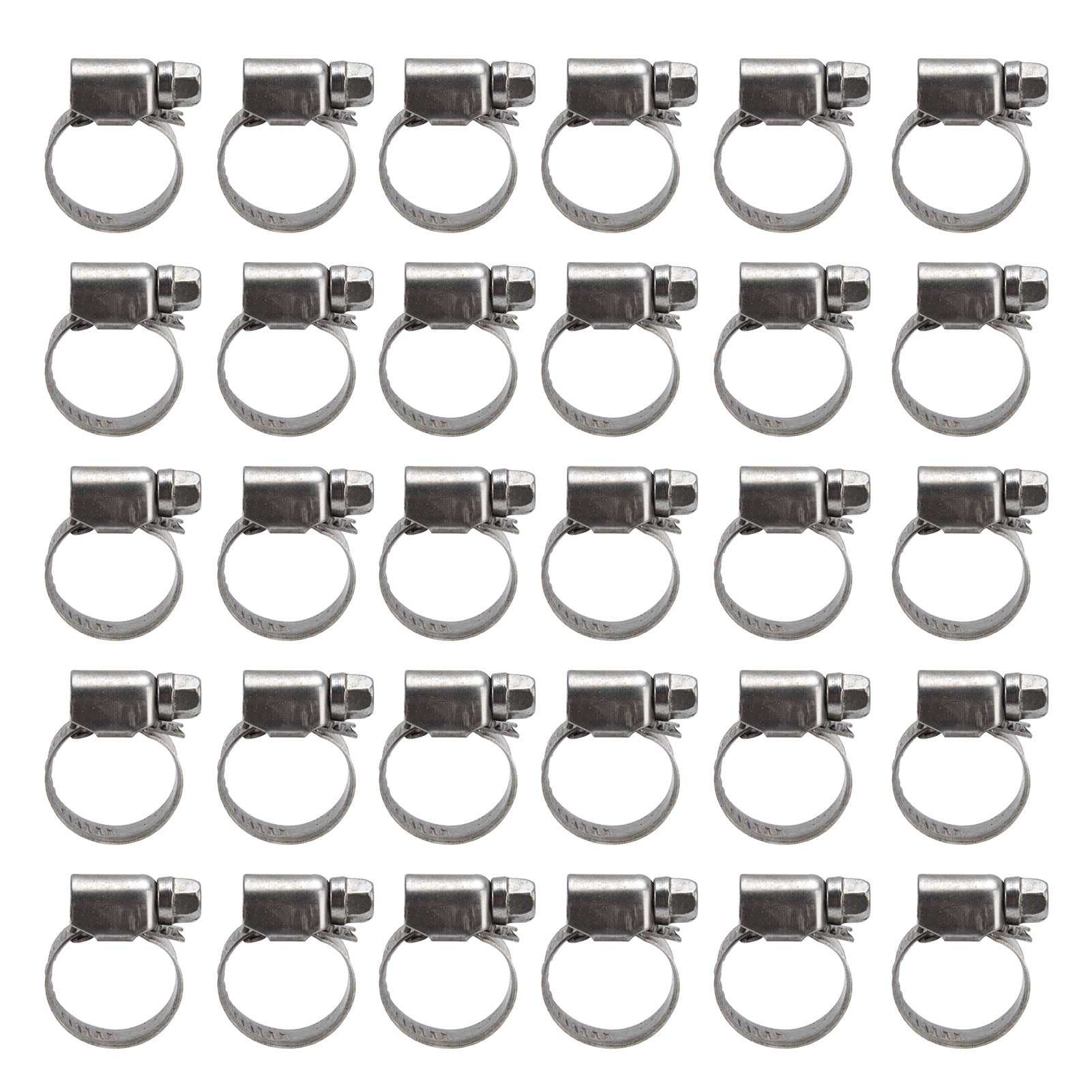 30-Pack Stainless Steel Hose Clamps – 5/8″ To 1″ – Small Fuel Line / Air Vacuum – Reliable, Durable