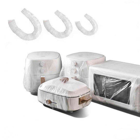 30Pcs Kitchen Small Appliance Dust Covers, Disposable Clear Thickened Plastic Dust Cover with Elastic Kitchen Appliance Covers for Air Fryer, Blender, Coffee Maker(60*70cm&90*90cm&90*110cm)