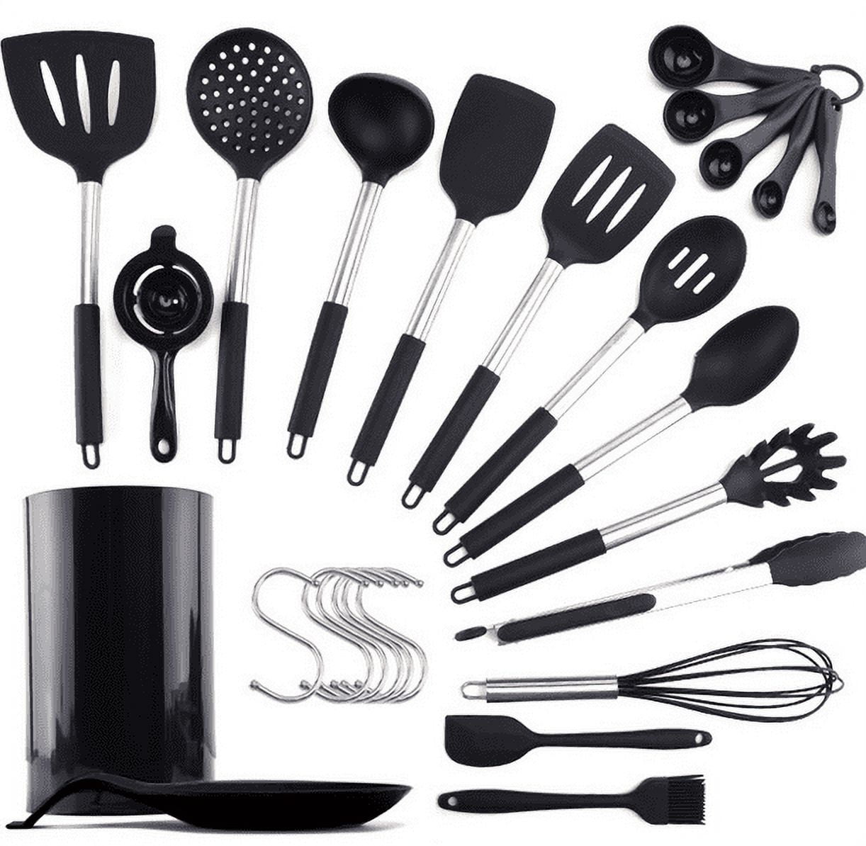 COOK WITH COLOR Set of Five Navy and Rose Gold Silicone Mini Kitchen  Utensil Set
