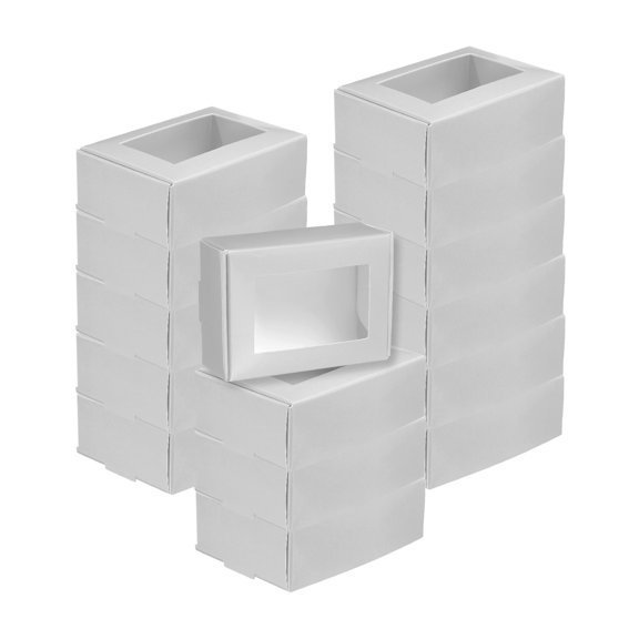 Uxcell 30 Pcs Kraft Soap Boxes for Homemade Soap 3.3" x 2.6" x 1.18" Mini Kraft Treat Boxes Silver