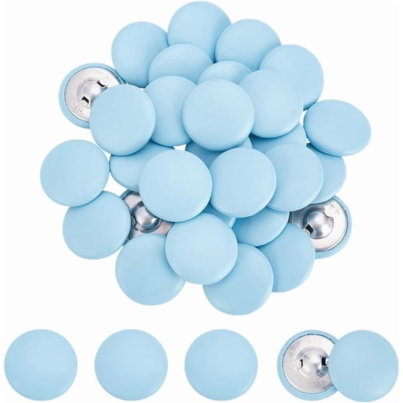 30Pcs Leather Covered Button 1.12Inch Metal Shank Round Sewing Buttons Crafting Botones para Tapicera Buttons