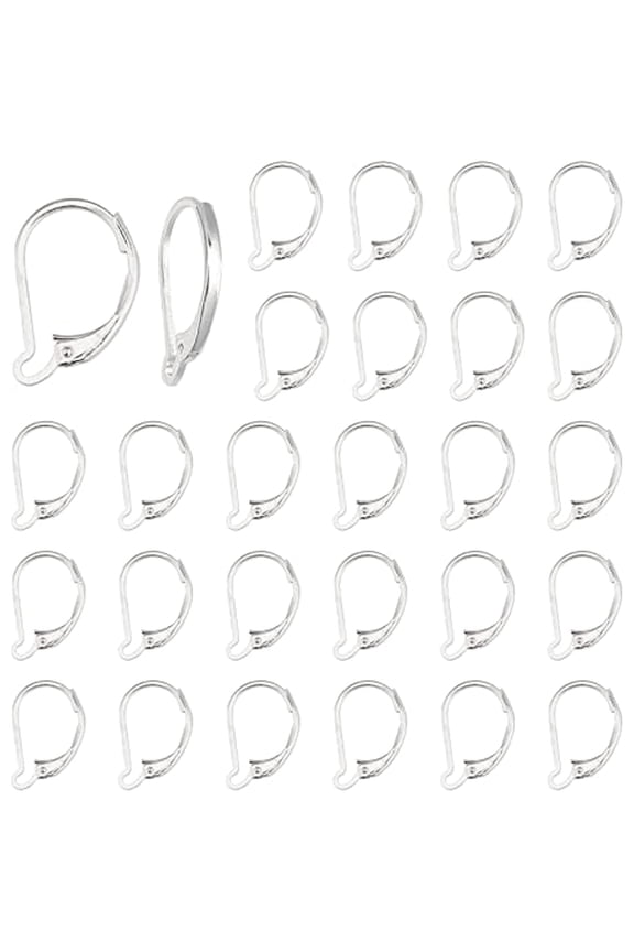 30Pcs Leverback Earring Findings Leverback French Earring Hooks Wire Earring Findings for Jewelry Making Earring DIY Making Silver