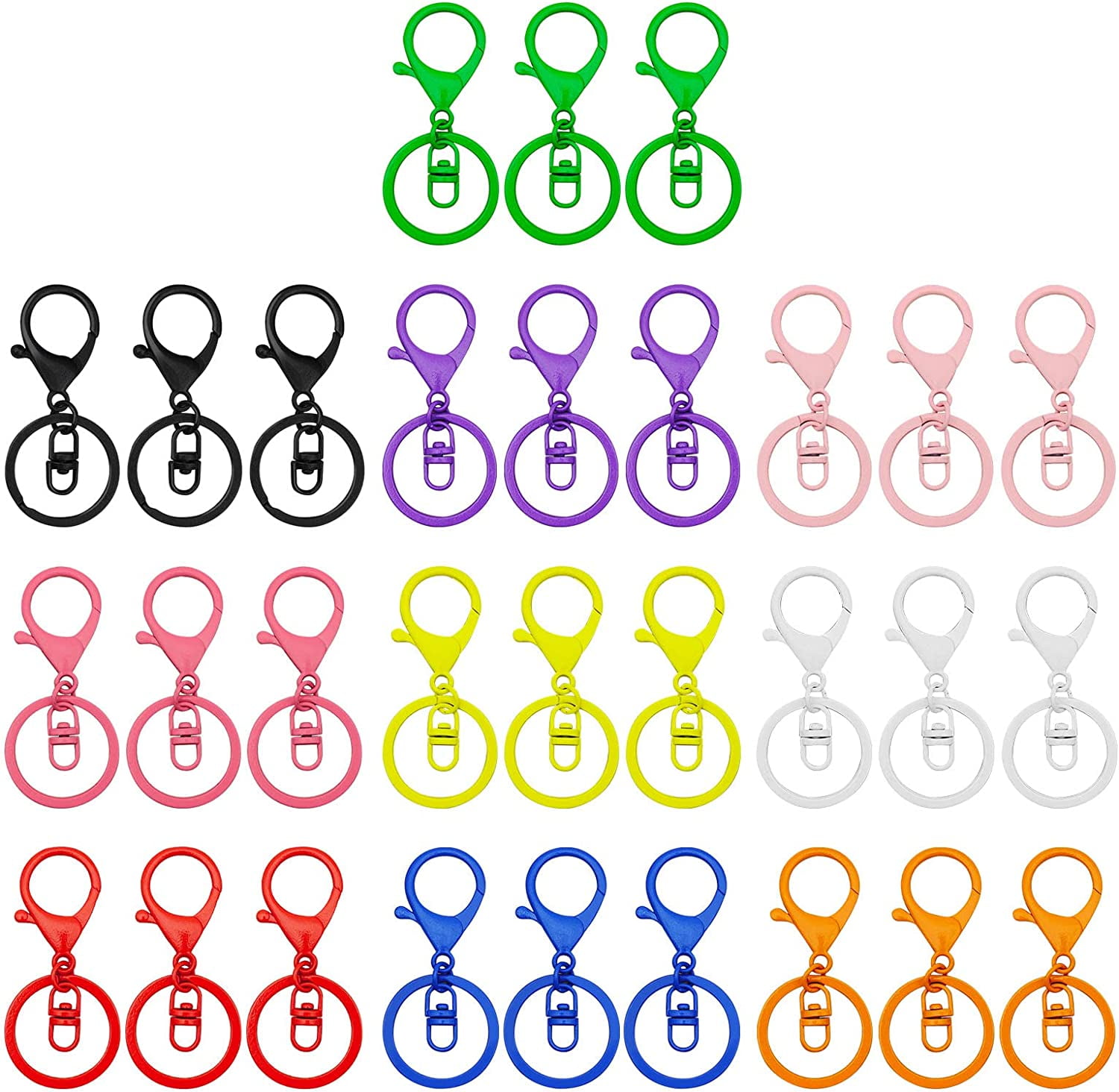 30Pcs Lobster Claw Clasps Keychain for Jewelry Making,Colorful