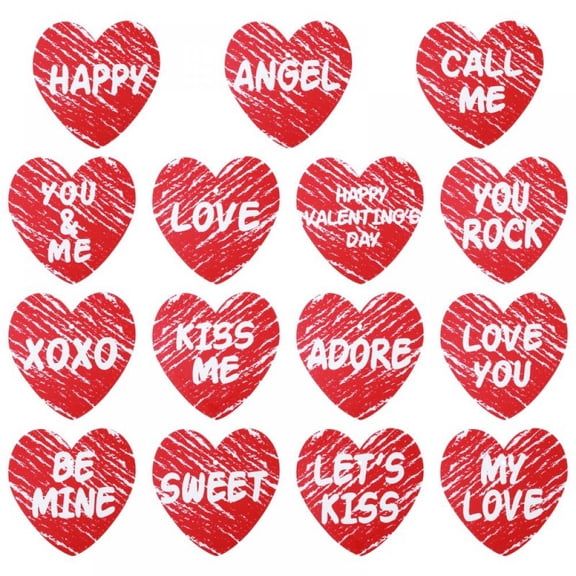 30Pcs/Lot Valentine's Day Heart-shaped for Outdoor Decor,Double Sided Love Sayings Heart-shaped Plastic Board Hanging Pendant for Lawn Garden Yard Indoor Outdoor Home Festival Decoration