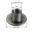 thumbnail image 1 of 30Pcs M10x25x1.6mm Brad Hole Tee Nut Carbon Steel Round Screw-In T-Nut, 1 of 4