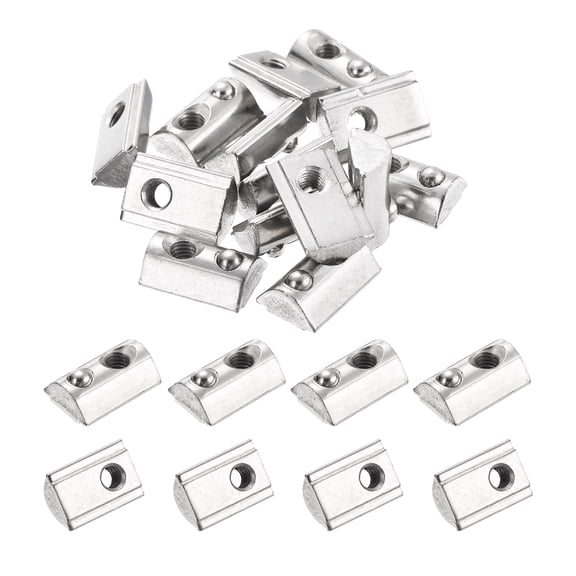 30Pcs M6 T Spring Nuts Half Round T Nut Tee Slot 4545 Series