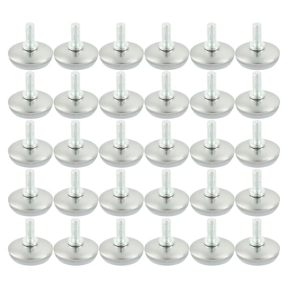 30Pcs M8 x 15mm Adjustable Thread Screw On Type Furniture Glide Leveling Feet