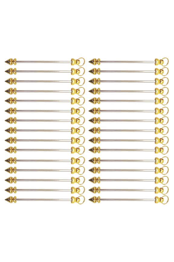 30Pcs Metal Rod Charm with Eye Pins Beadable Metal Rod Pendants Versatile Beading Accessories for Jewelry Designers