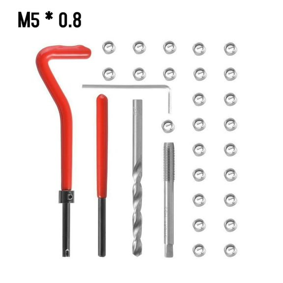 30Pcs Metric Thread Insert Kit M5 M6 M8 M14 Helicoil Car Pro Coil Tool M5 * 0.8