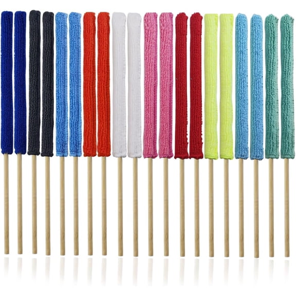 30Pcs Microfiber Detail Duster Sticks Crevice Cleaning Tool Mini Brushes for Car Vents Blinds Keyboards