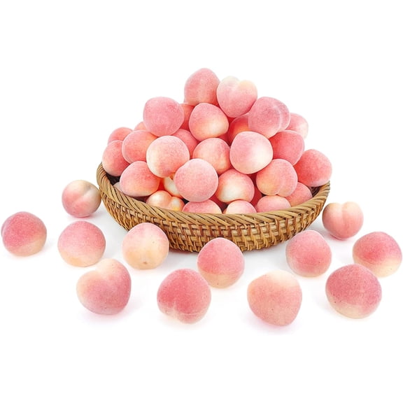 30Pcs Mini Artificial Peach, Fake Mini Peach Fruits Simulation Pink Peach Decoration Party Cabinet Table, Lifelike Mini Peaches for DIY Crafts
