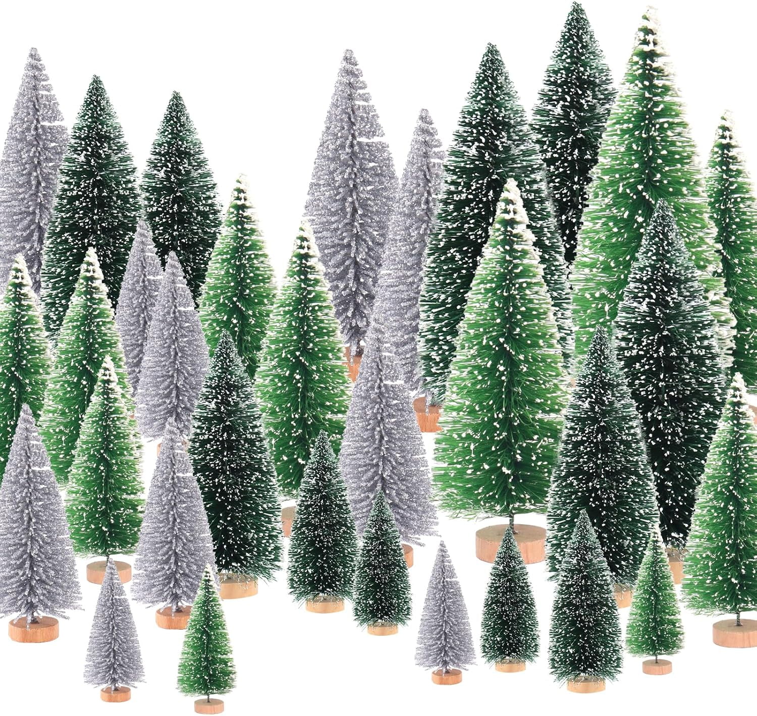 30Pcs Mini Christmas Trees Artificial Christmas Tree Bottle Brush