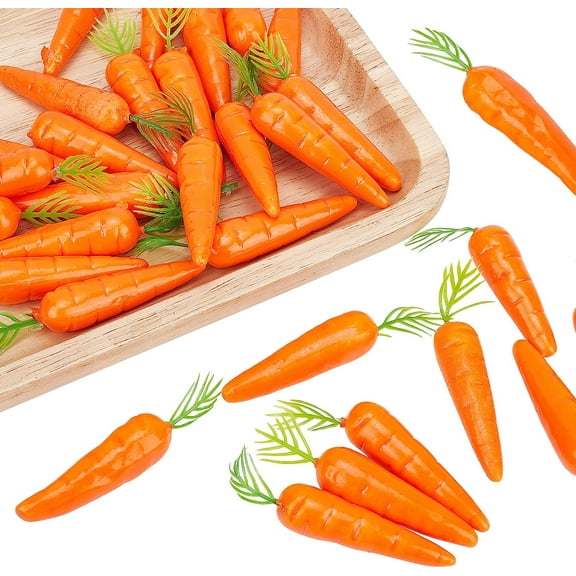 30Pcs Mini Easter Decor Carrots Realistic Fake Fruit Lifelike Carrots Simulation