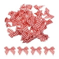 thumbnail image 1 of 30Pcs Mini Gingham Ribbon Bow 1.5" Checkered Fabric Satin Ribbon Bows for Craft Red and White, 1 of 6