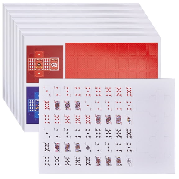 30Pcs Mini Paper Pokers Miniature Playing Cards Toys Mixed Color 185x130x0.3mm