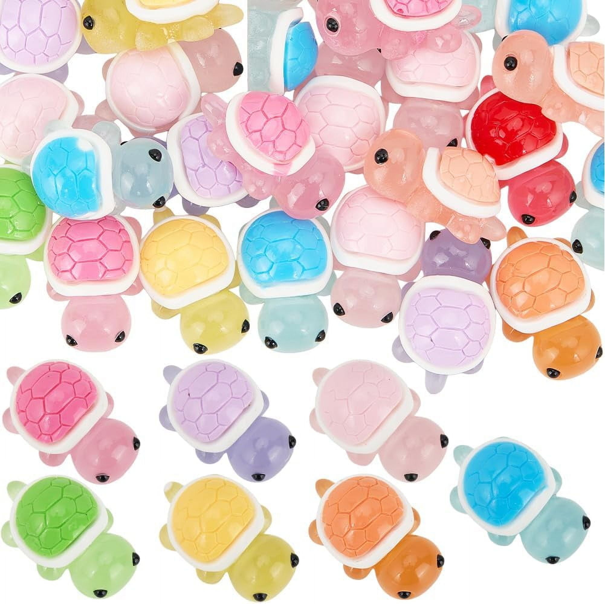 30Pcs Miniature Turtles Mini Glow in The Dark Figurines Resin Luminous ...