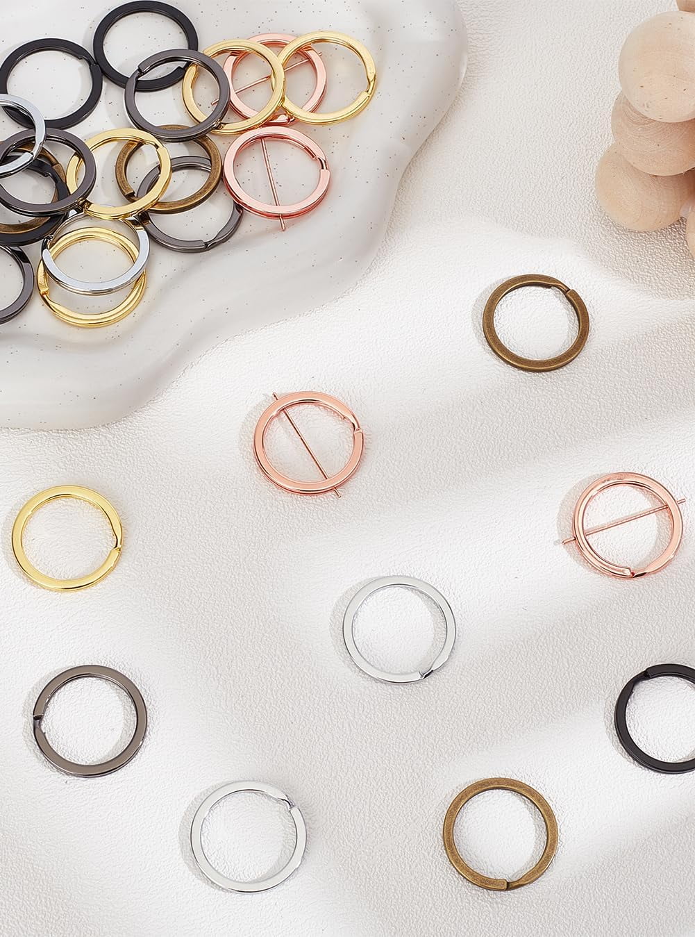 30Pcs Multi-colored Flat Split Keychain Rings - Keychain Ring - Jump ...