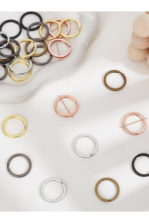 30Pcs Multi-colored Flat Split Keychain Rings - Keychain Ring - Jump Rings - Home Car Keys Organization Attachment