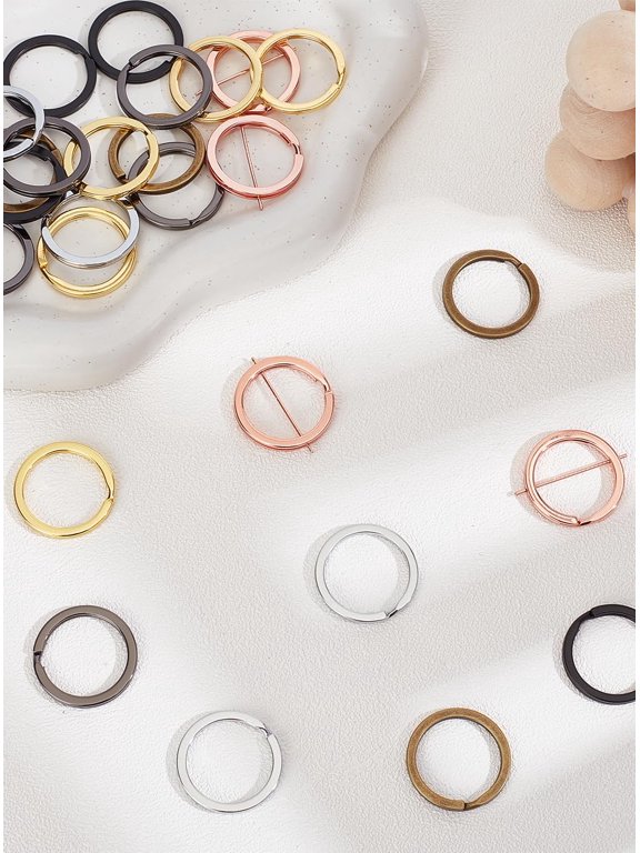 30Pcs Multi-colored Flat Split Keychain Rings - Keychain Ring - Jump Rings - Home Car Keys Organization Attachment