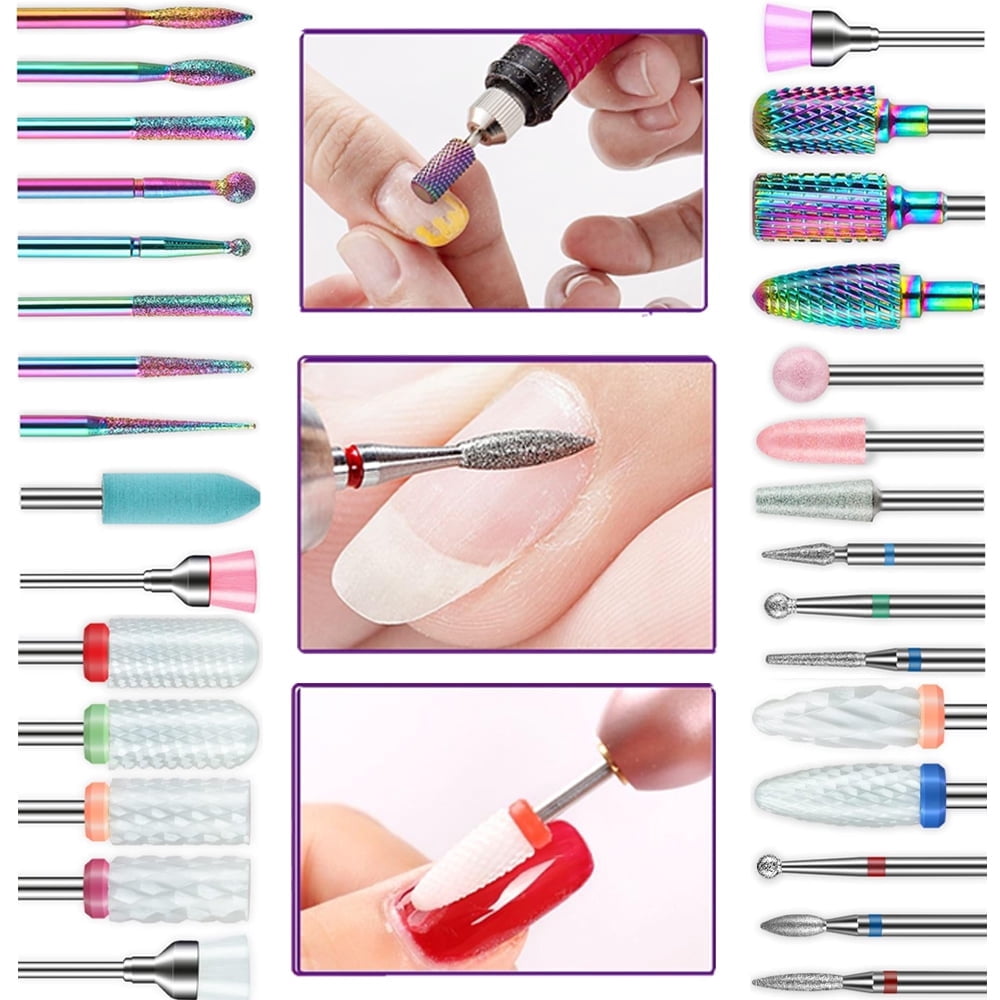 ネイルパーツ High premium quality nail drill DERCLIVE, Nail Drill Bits Set, 30Pcs, Ceramic Diamond - Walmart.com