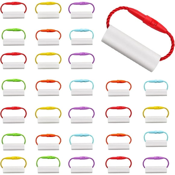 30Pcs Writable Name Tags for Clothes Daycare Labels with Hanging Rings Random Color