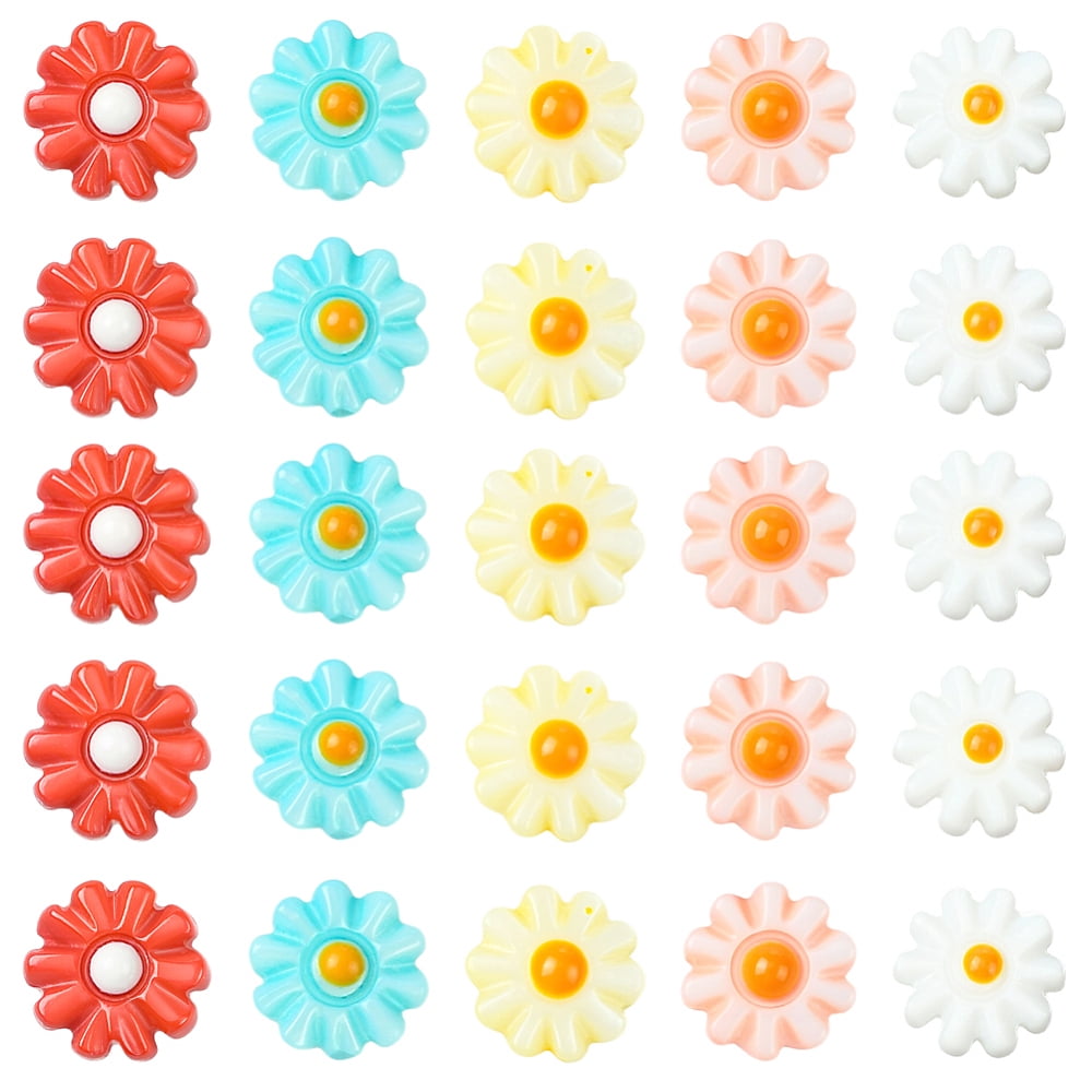 30Pcs Natural Freshwater Shell Beads with Enamel Flower Dyed Mixed Color 8x4mm Hole: 0.8mm DIY