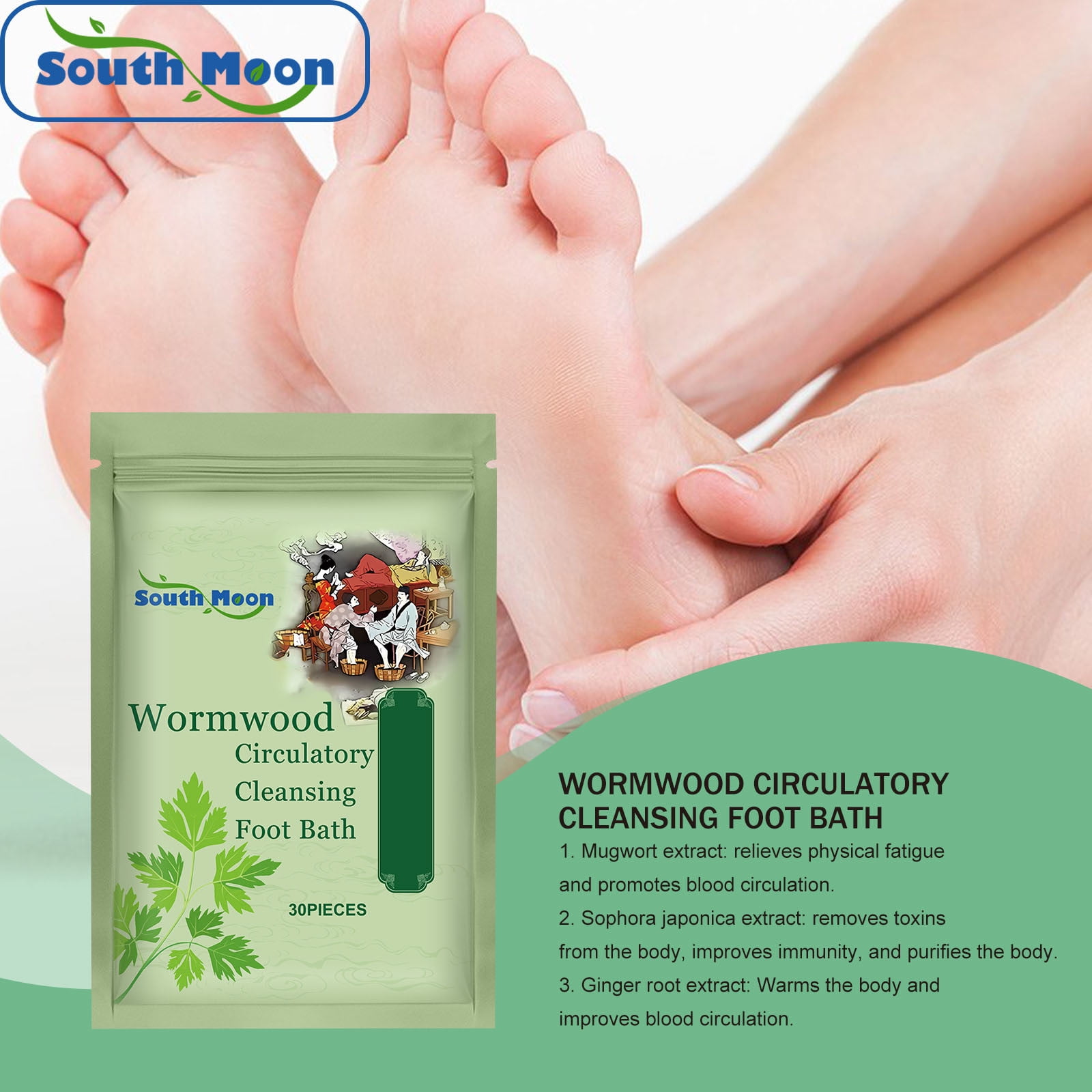 30Pcs Natural Mugwort Herb Foot Soak Chinese Medicinal Wormwood,Foot ...