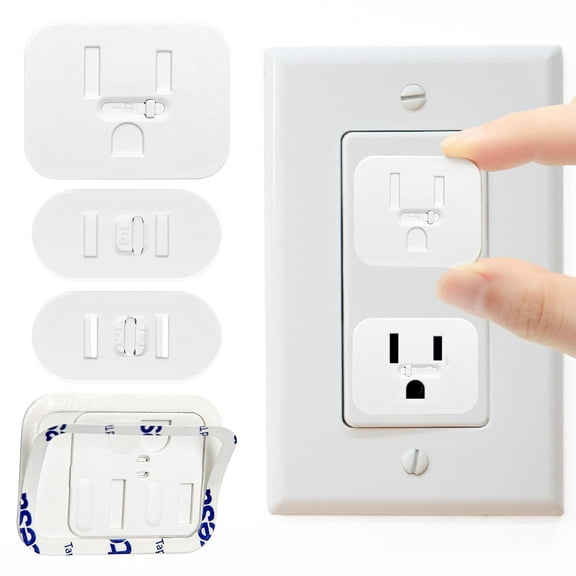 30Pcs New Upgrade Baby Proof Outlet Covers, Self-Adhesive Outlet Plug Covers Child Proof Electrical Outlet Covers for Home, Office (22* 3 Prong+8* 2 Prong)