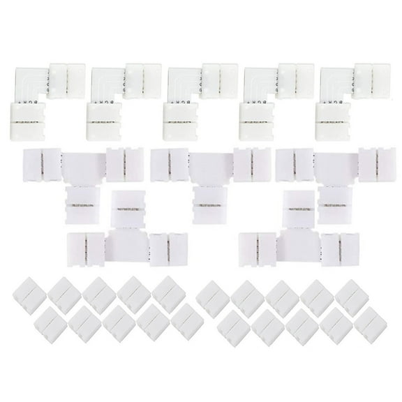 30Pcs No Soldering Led Connectors 4 Pin for T/L Shape Corner Connectors for 10mm RGBW Led Light